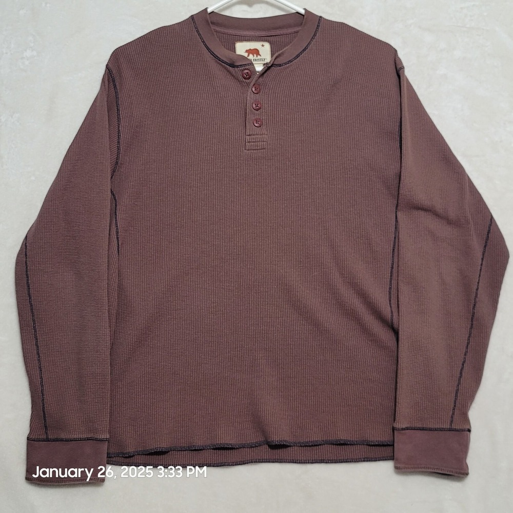 Dakota Grizzly Mens Thermal Long Sleeve Beige Shirt size medium